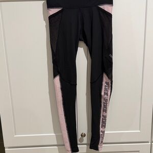 Victoria's Secret Black Leggings with Pink Branding XS